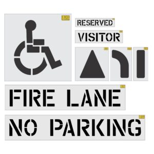 Starter Stencil Set for Parking Lot Pavement Markings (8-piece)