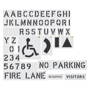 Premium Stencil Set for Parking Lot Pavement Markings (73-piece)