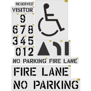 Parking Lot Pavement Marking Intermediate Stencil Set (22-piece)