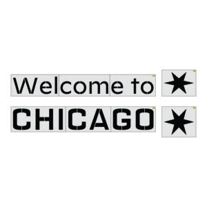 Welcome to Chicago with stars Stencil set