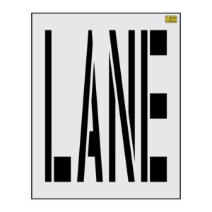 44" Massachusetts DOT LANE Wording Stencil