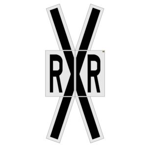 250" New Jersey DOT Railroad Crossing Kit Stencil