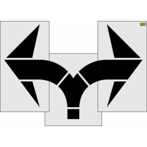 96" Wisconsin DOT Lane Split Arrow Stencil