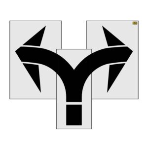 77" Chicago DOT Lane Split Arrow Stencil