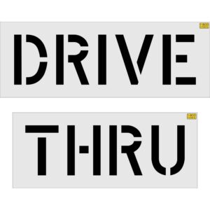 12" DRIVE THRU Stencil {2 pieces}