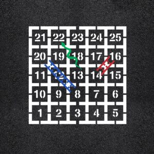 62" x 62" Snake and Ladders Stencil
