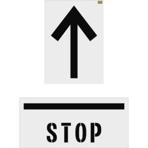 14" Starbucks Stop with Line and Arrow Stencil