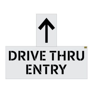 14" Starbucks DRIVE THRU Enter with Arrow Stencil