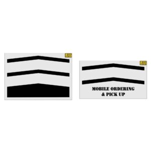 48" Sonic Chevron with 4" MOBILE ORDERING & PICKUP Stencils