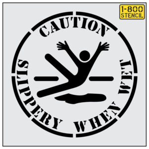 42" CAUTION SLIPPYERY WHEN WET Stencil