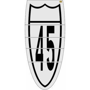 180" Dallas DOT 45 Interstate Shield Stencil