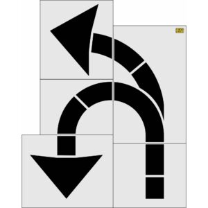 160" Georgia DOT Left and U-Turn Arrow Stencil