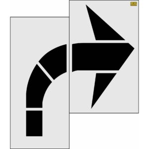 96" San Antonio DOT Turn Arrow Stencil